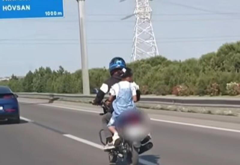 В Баку начали проверку после кадров с ребенком на мотоцикле