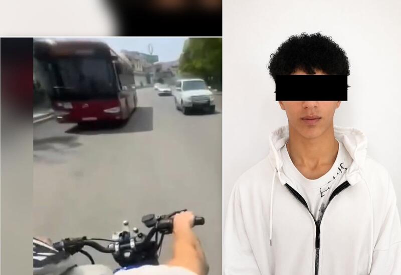 В Баку байкер выехал на встречку ради TikTok
