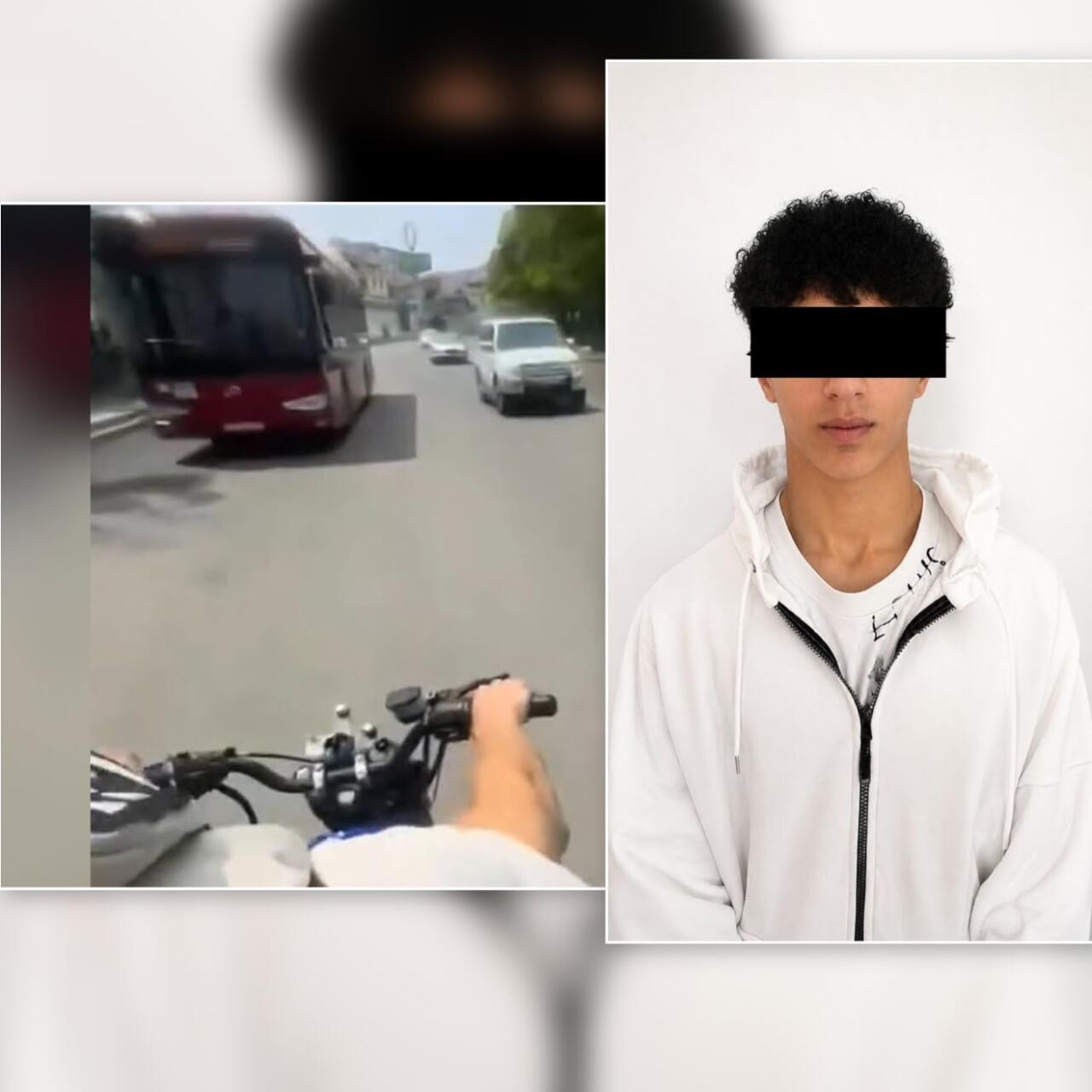 Motosiklet sürücüsü "TikTok" videosu üçün yolda təhlükə saçdı