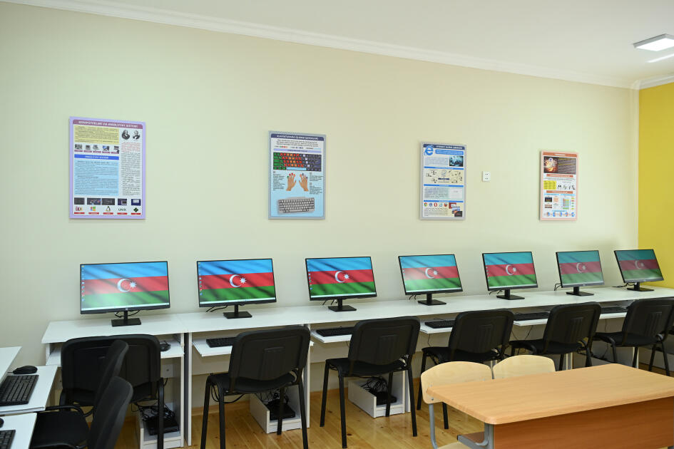 Heydər Əliyev Fondunun vitse-prezidenti Leyla Əliyeva Yevlaxda məktəb binasının açılışında iştirak edib