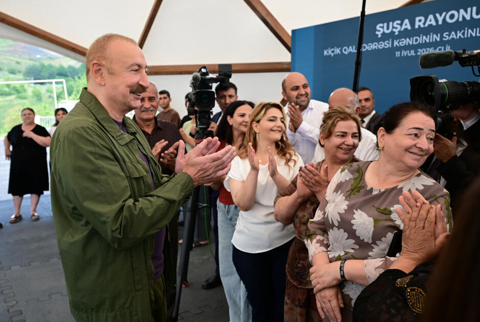 Президент Ильхам Алиев ознакомился с работами, проделанными в селе Кичик Галадереси Шушинского района, встретился с жителями, вернувшимися в село