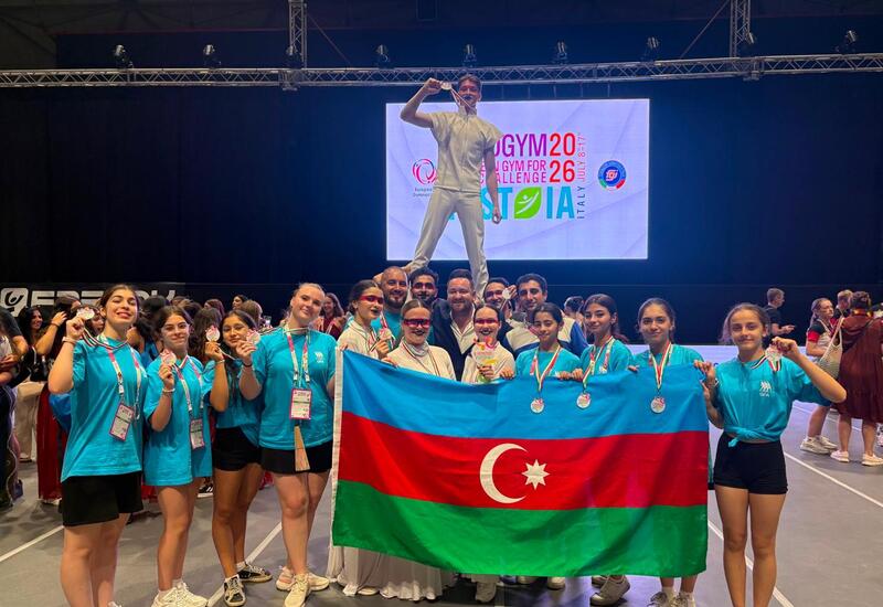 Азербайджанская команда Flame завоевала "золото" на европейском фестивале гимнастики в Италии