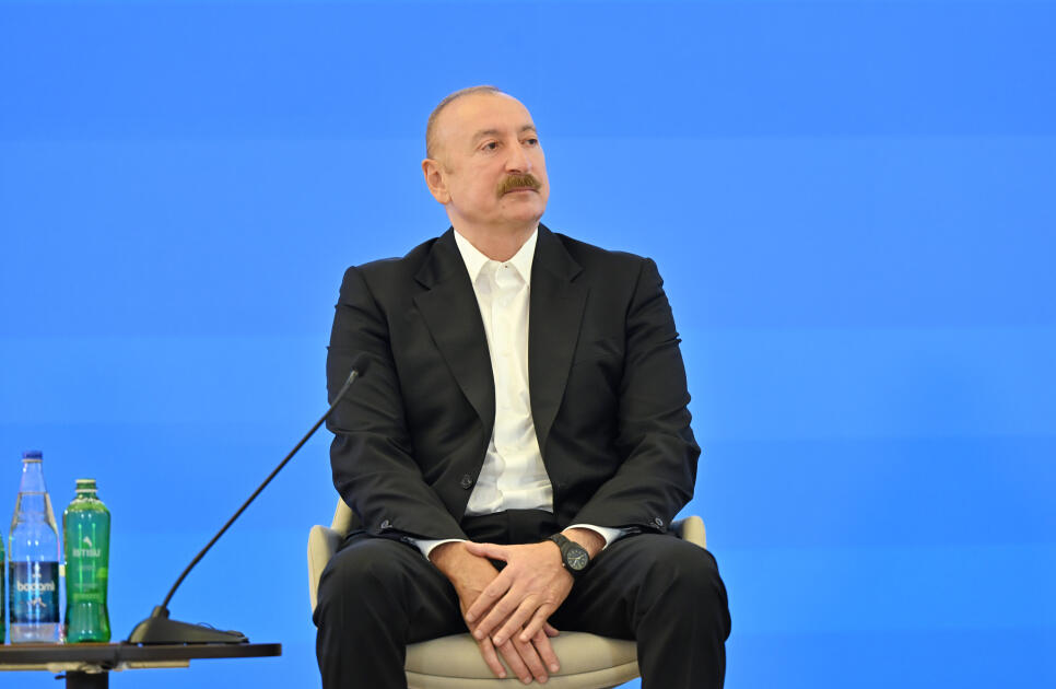 Президент Ильхам Алиев принимает участие в церемонии открытия IV Шушинского глобального медиафорума