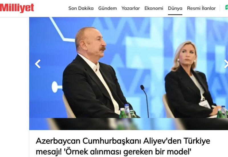 Выступление Президента Азербайджана на IV Шушинском глобальном медиафоруме - в центре внимания турецких СМИ