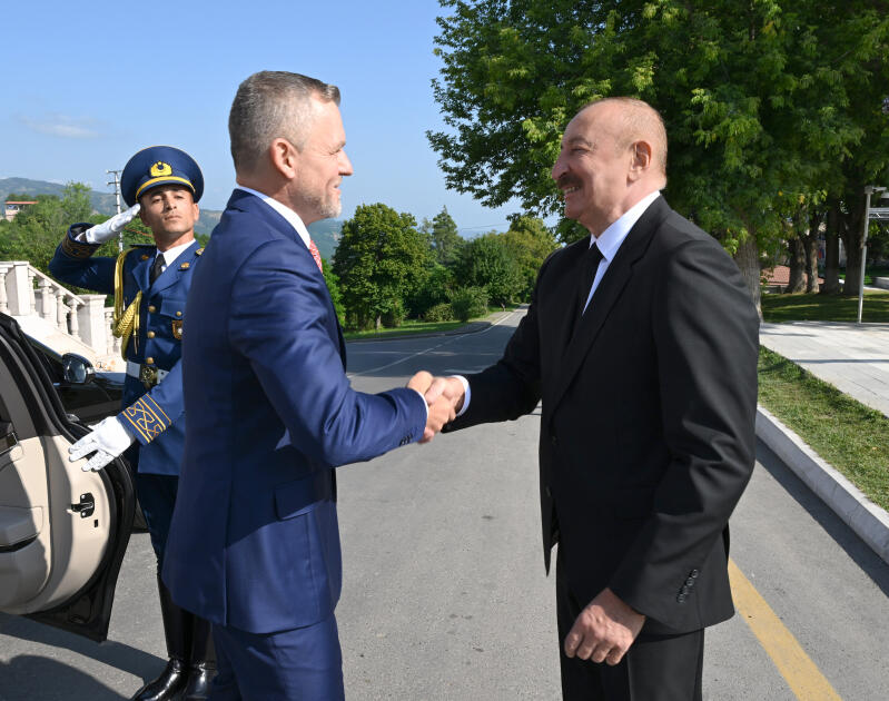 Slovakiya Prezidenti Peter Pelleqrininin Şuşada rəsmi qarşılanma mərasimi olub