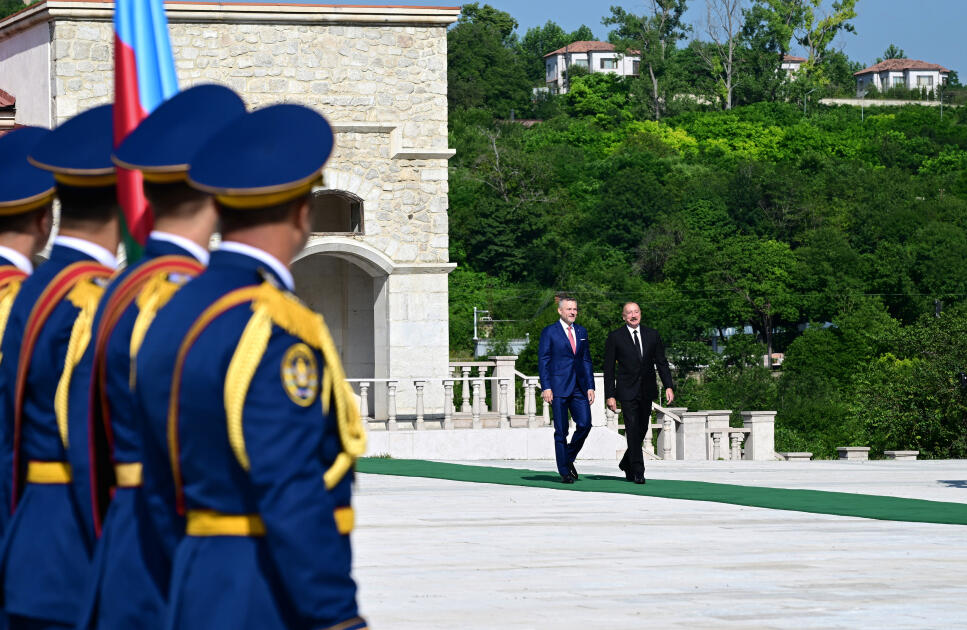 Slovakiya Prezidenti Peter Pelleqrininin Şuşada rəsmi qarşılanma mərasimi olub