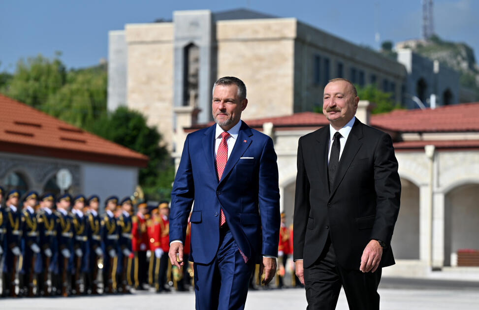 Slovakiya Prezidenti Peter Pelleqrininin Şuşada rəsmi qarşılanma mərasimi olub