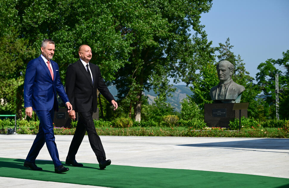 Slovakiya Prezidenti Peter Pelleqrininin Şuşada rəsmi qarşılanma mərasimi olub