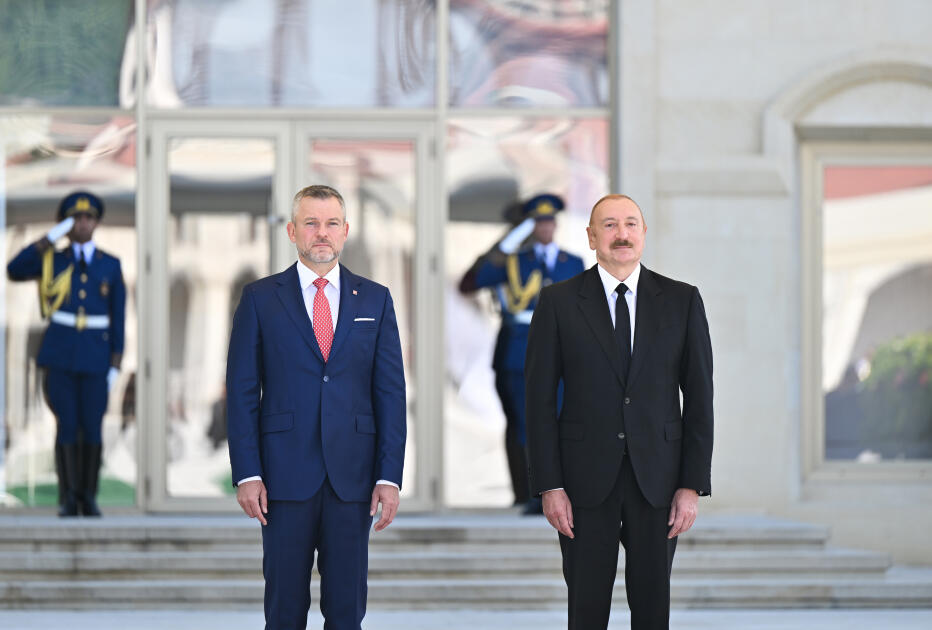 Slovakiya Prezidenti Peter Pelleqrininin Şuşada rəsmi qarşılanma mərasimi olub