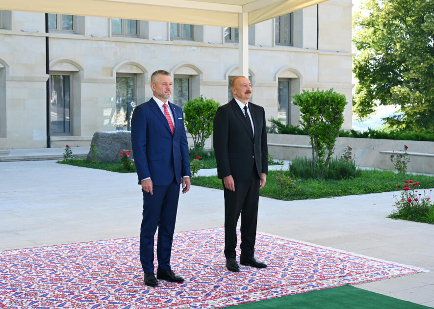 Slovakiya Prezidenti Peter Pelleqrininin Şuşada rəsmi qarşılanma mərasimi olub