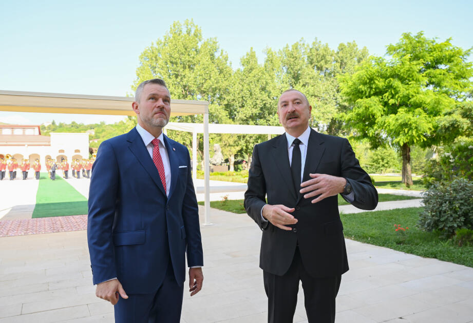 Slovakiya Prezidenti Peter Pelleqrininin Şuşada rəsmi qarşılanma mərasimi olub