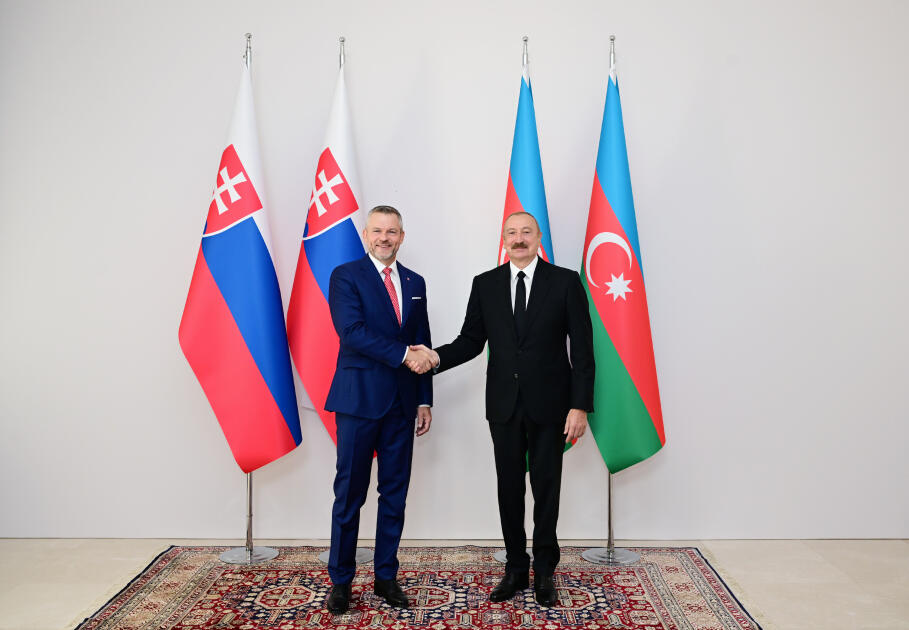 Slovakiya Prezidenti Peter Pelleqrininin Şuşada rəsmi qarşılanma mərasimi olub