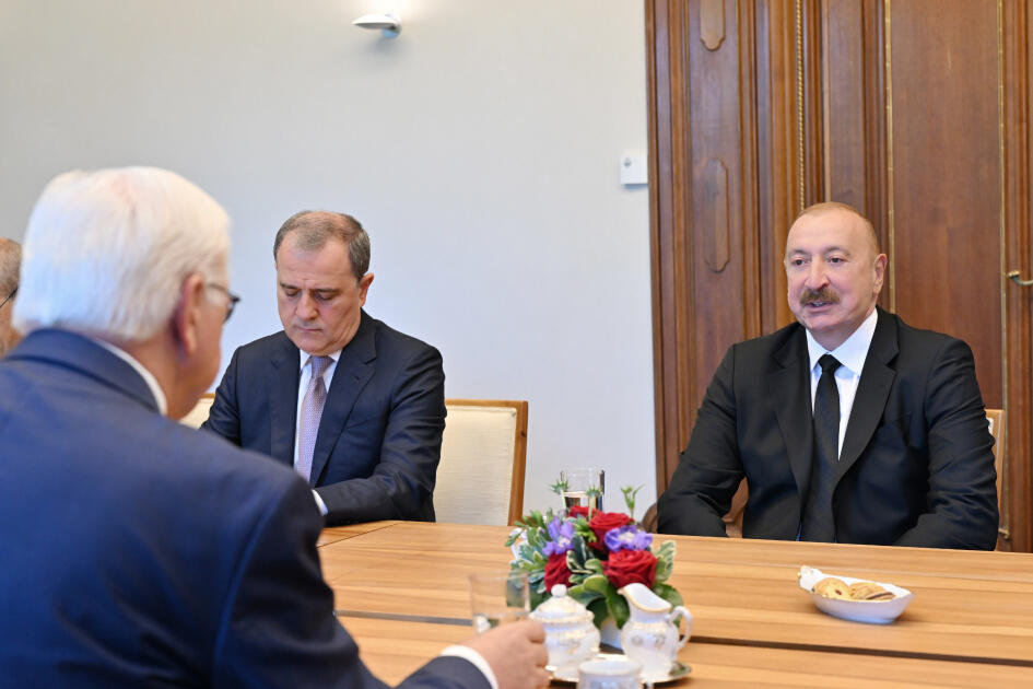 Cостоялась встреча Президента Ильхама Алиева с Президентом Франком-Вальтером Штайнмайером в расширенном составе