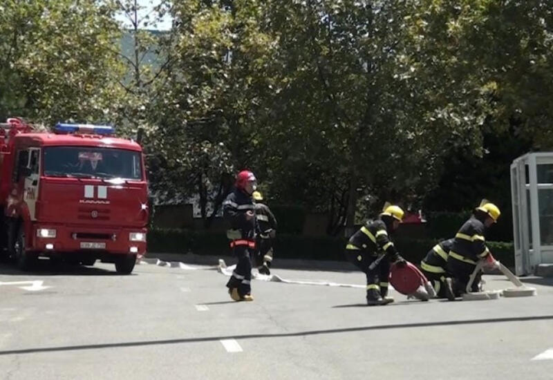 FHN-in Dövlət Yanğından Mühafizə Xidməti yanğın-taktiki təlim təşkil edib