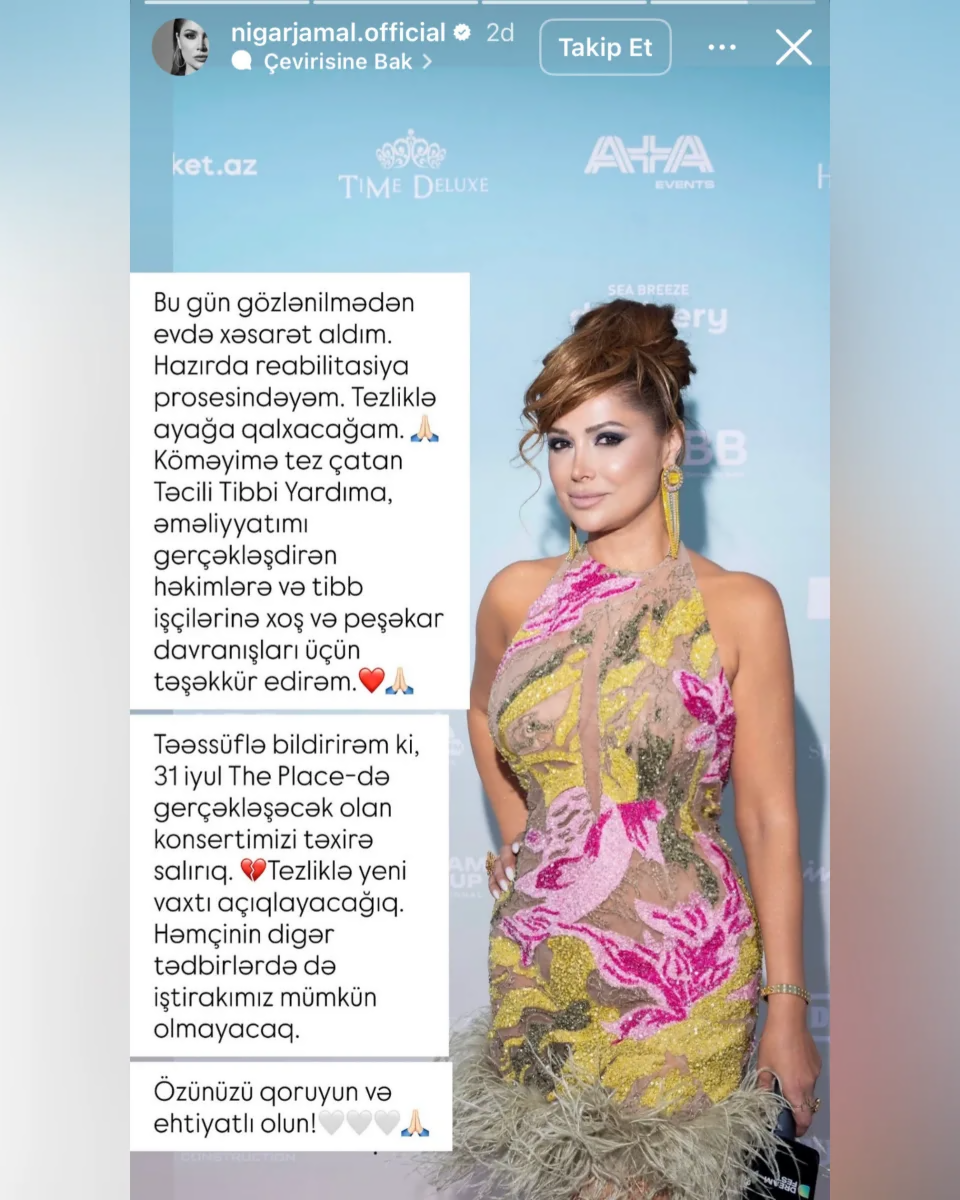 Nigar Camal təcili əməliyyat olundu, konserti təxirə salındı