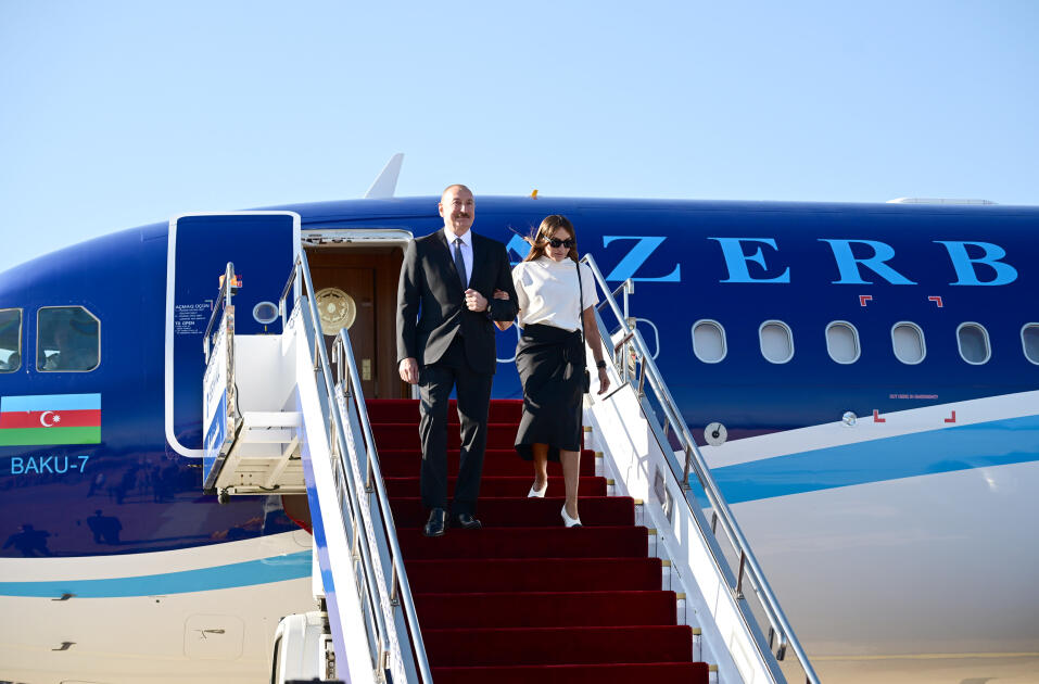 Prezident İlham Əliyev Qırğızıstana dövlət səfərinə gəlib