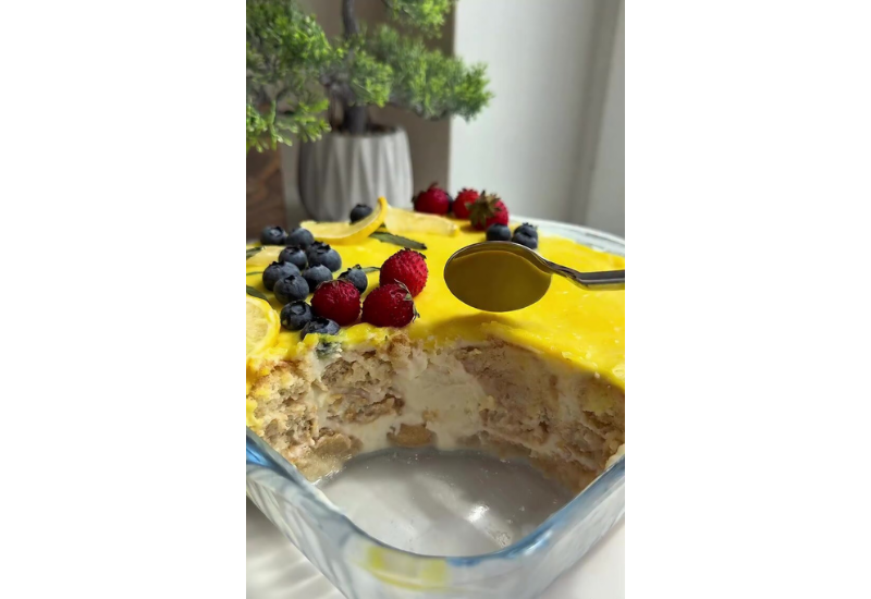 Вкусный лимонный десерт