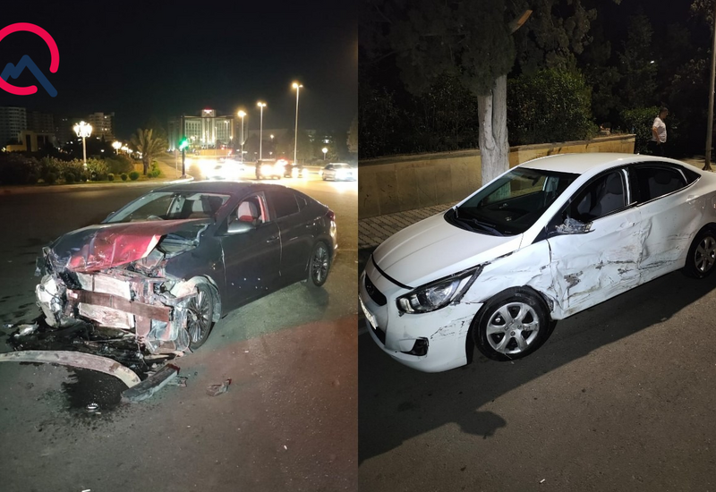 Столкновение двух Hyundai в Гяндже