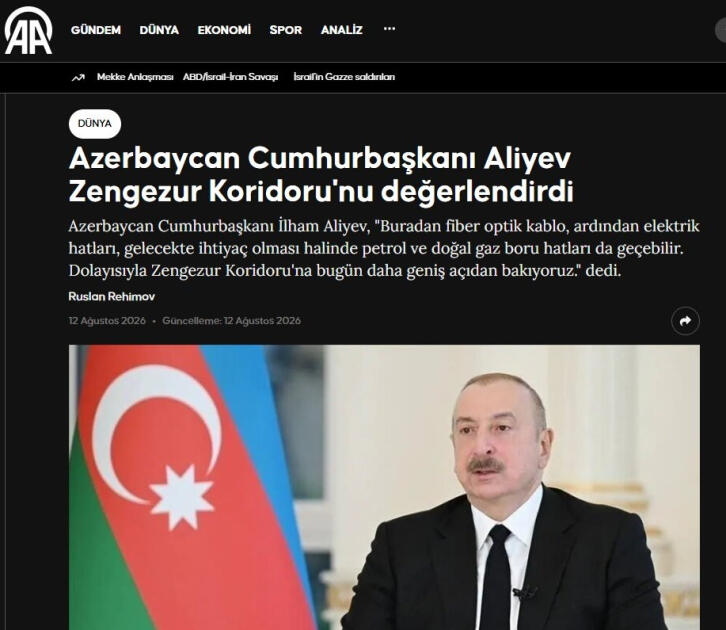 Интервью Президента Ильхама Алиева в центре внимания турецких медиа