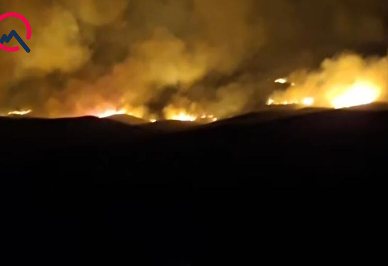 Сильный пожар в двух селах Физулинского района