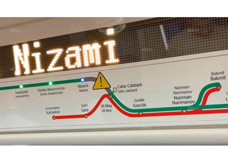 Sabahdan metroda dəyişiklik: "Nizami" və "28 May" arasında qatar olmayacaq