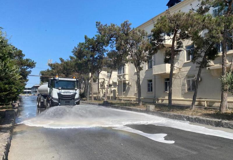 Bakı şəhəri bu gün bir daha yuyuldu