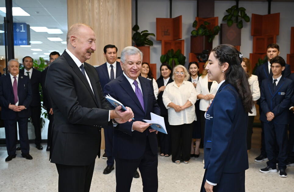 Президент Ильхам Алиев и Президент Шавкат Мирзиёев приняли участие в церемонии открытия Национального педагогического университета имени Низами Гянджеви