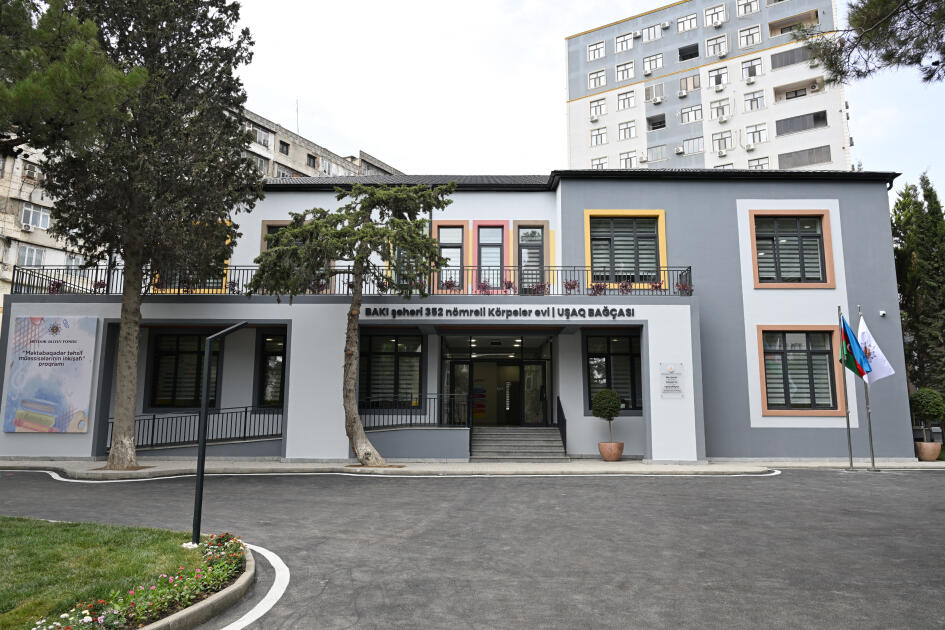 Birinci vitse-prezident Mehriban Əliyeva  Bakının Nəsimi rayonunda yeni körpələr evi-uşaq bağçasının açılışında iştirak edib