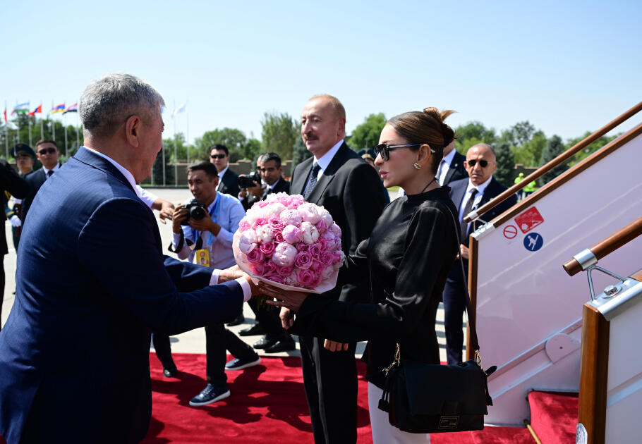 Prezident İlham Əliyev Qırğızıstana işgüzar səfərə gəlib
