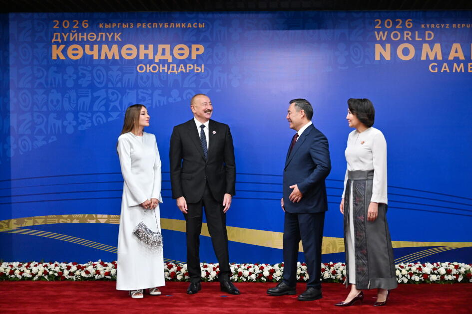 Prezident İlham Əliyev və Birinci xanım Mehriban Əliyeva Bişkekdə 6-cı Dünya Köçəri Oyunlarının açılış mərasimində iştirak ediblər