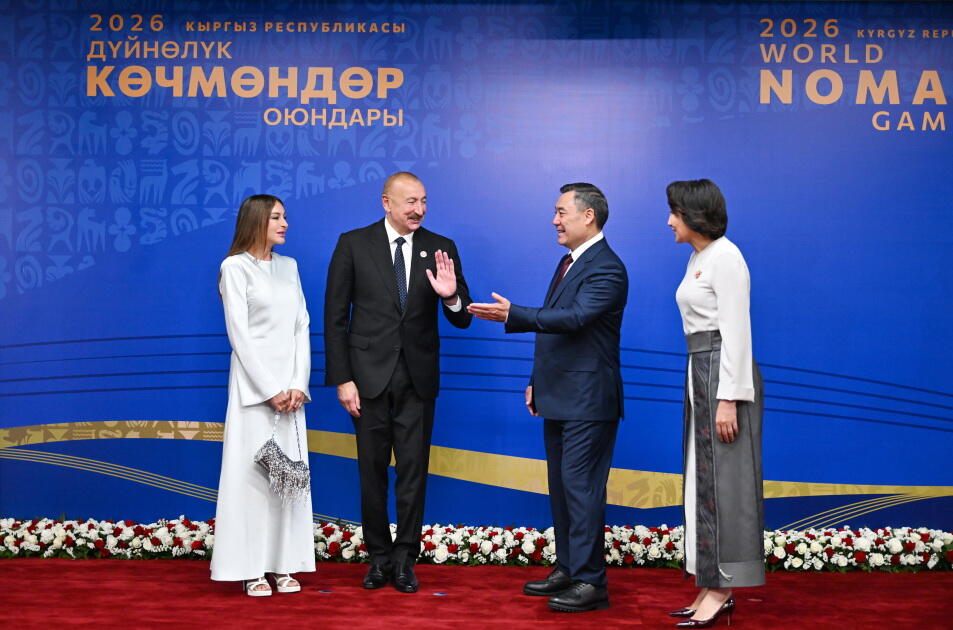 Prezident İlham Əliyev və Birinci xanım Mehriban Əliyeva Bişkekdə 6-cı Dünya Köçəri Oyunlarının açılış mərasimində iştirak ediblər