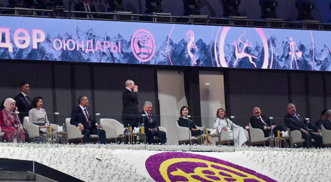 Prezident İlham Əliyev və Birinci xanım Mehriban Əliyeva Bişkekdə 6-cı Dünya Köçəri Oyunlarının açılış mərasimində iştirak ediblər