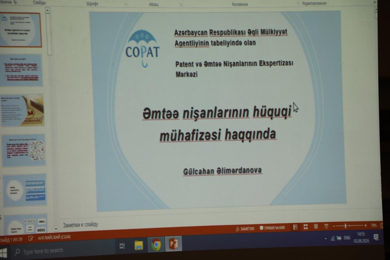Əqli Mülkiyyət Agentliyi SOCAR əməkdaşları üçün təlimlərə başlayıb