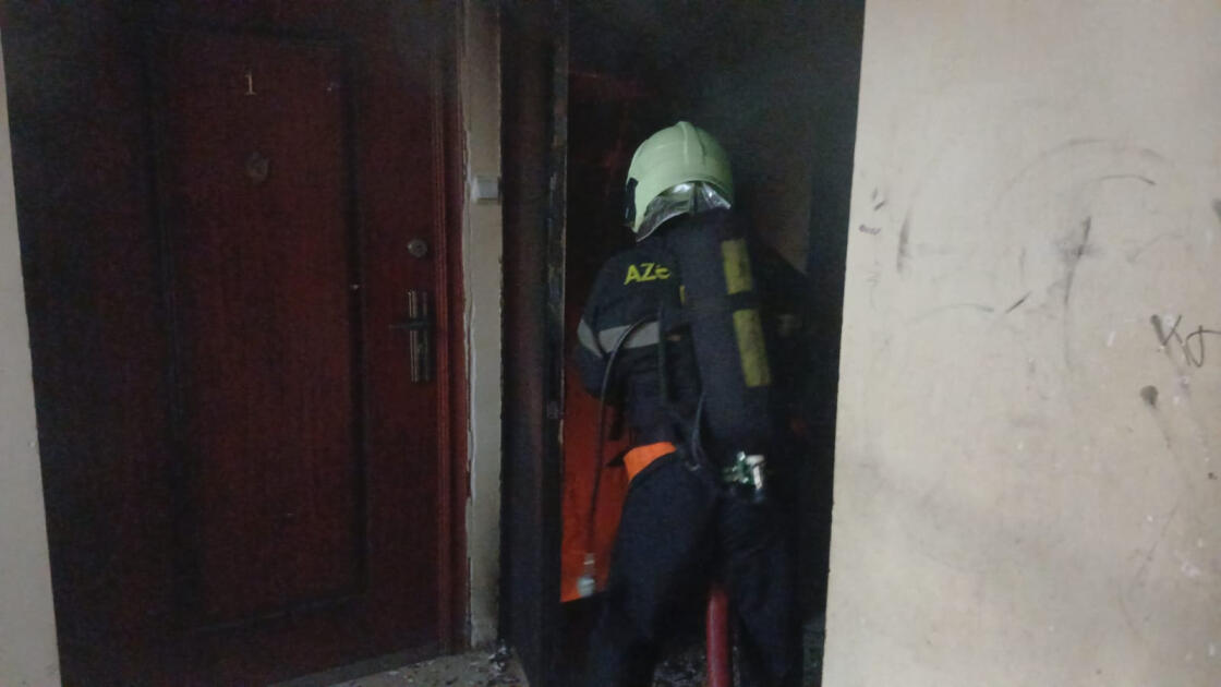 Mingəçevirdə yaşayış binasında baş verən yanğın söndürülüb
