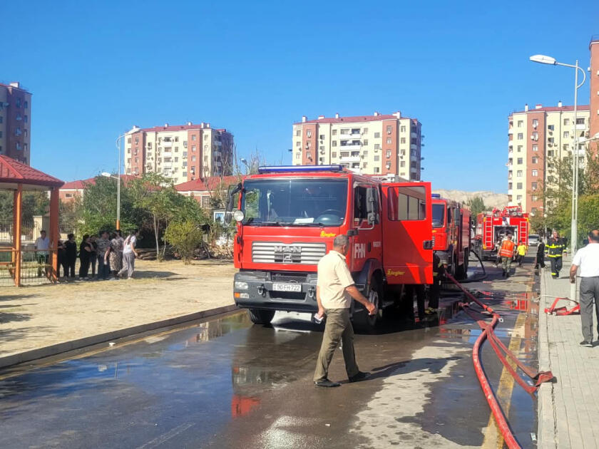 Mingəçevirdə yaşayış binasında baş verən yanğın söndürülüb