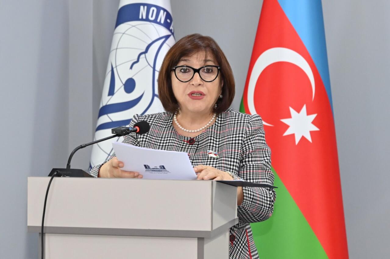 Sahibə Qafarova Qoşulmama Hərəkatının Gənclər Təşkilatının Baş Qərargahında çıxış edib