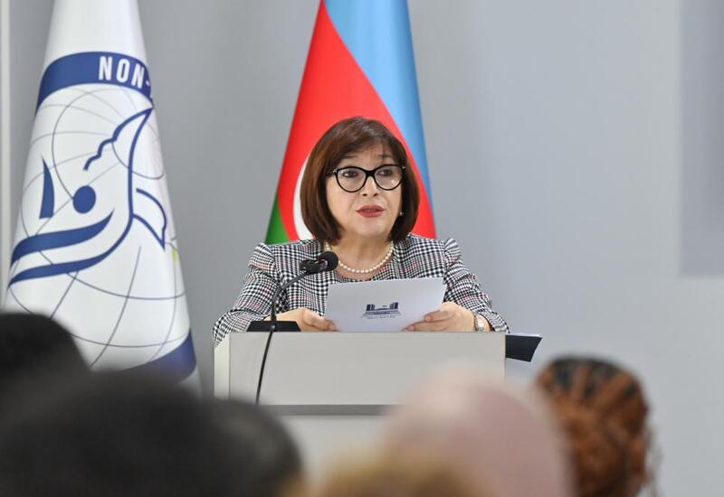 Sahibə Qafarova Qoşulmama Hərəkatının Gənclər Təşkilatının Baş Qərargahında çıxış edib