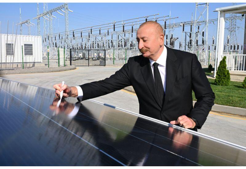 Prezident İlham Əliyev “Qobustan” Günəş Elektrik Stansiyasının açılış mərasimində