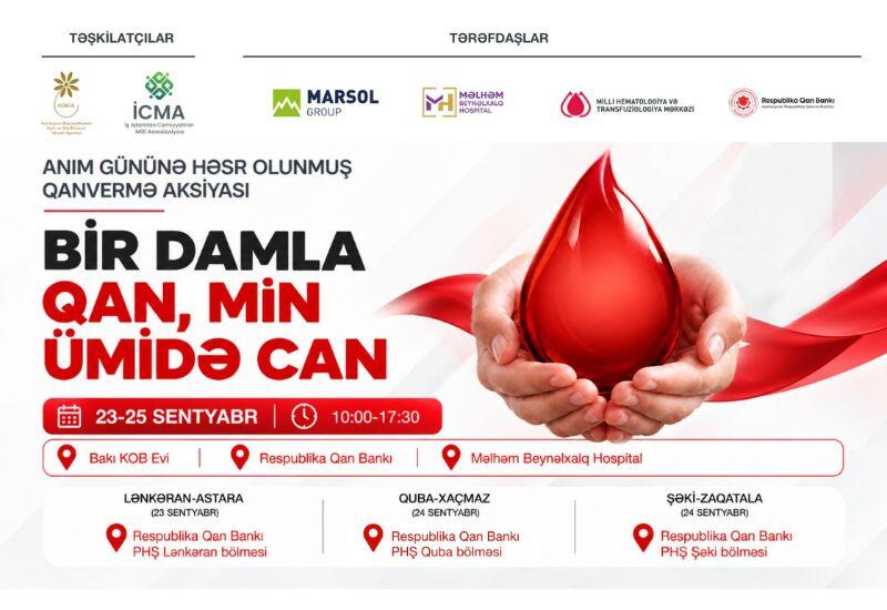 Könüllü qanvermə aksiyası keçiriləcək