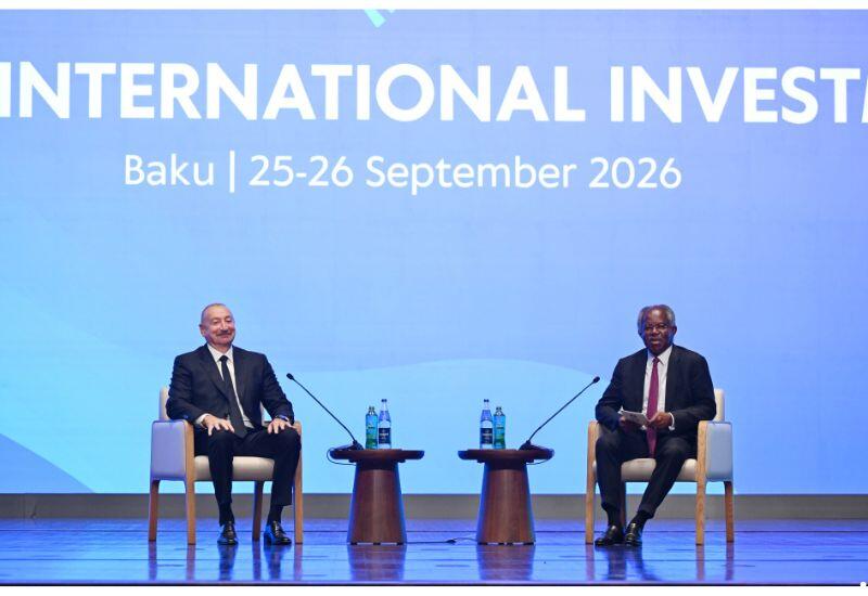 Prezident İlham Əliyev II Azərbaycan Beynəlxalq İnvestisiya Forumu çərçivəsində keçirilən tədbirdə iştirak edir