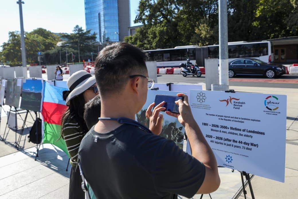 В Женеве открылась фотовыставка, посвящённая минной угрозе против Азербайджана