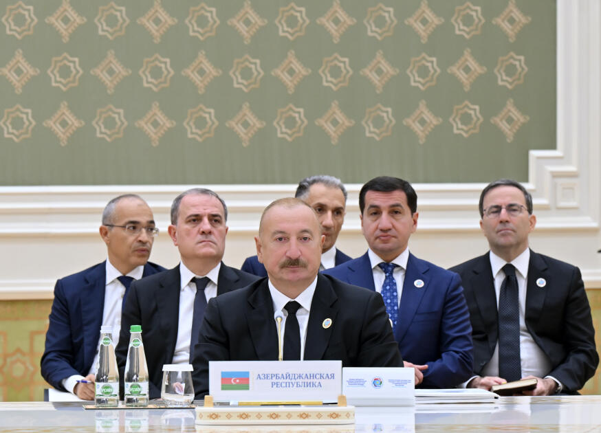 Prezident İlham Əliyev Türkmənbaşıda Azərbaycan və Mərkəzi Asiya Dövlət başçılarının 8-ci Məşvərət görüşündə çıxış edib