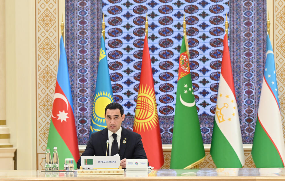 Prezident İlham Əliyev Türkmənbaşıda Azərbaycan və Mərkəzi Asiya Dövlət başçılarının 8-ci Məşvərət görüşündə çıxış edib