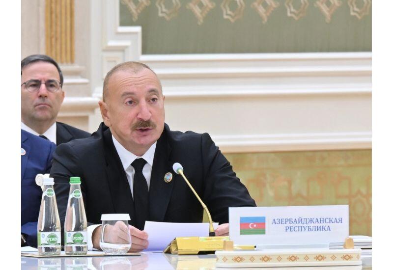 Президент Ильхам Алиев: Транспорт является одним из основных направлений сотрудничества государств Центральной Азии и Азербайджана