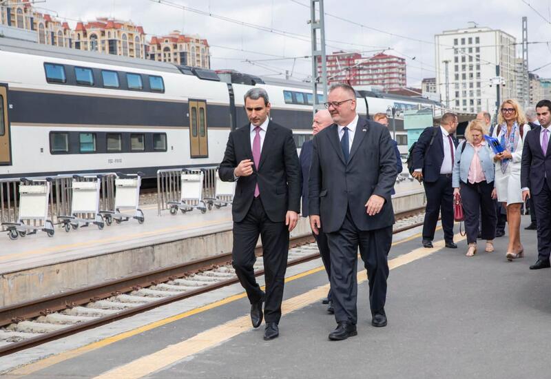 Çexiyanın nəqliyyat naziri Bakı Dəmiryol Vağzalında olub
