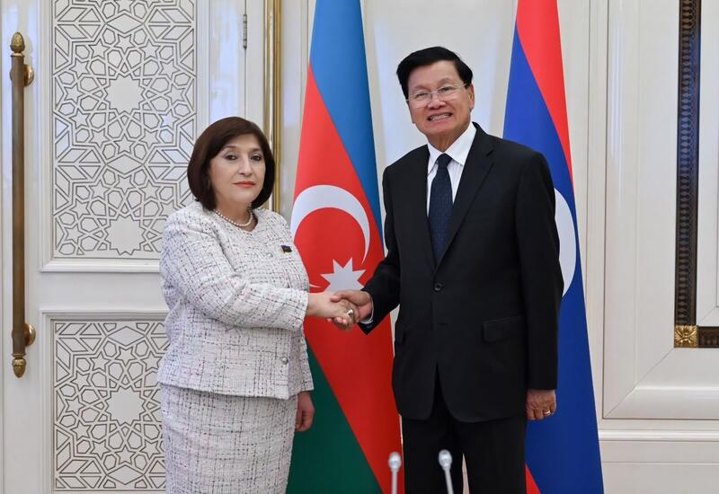 Sahibə Qafarova Laos Prezidenti ilə parlamentlərarası əlaqələri müzakirə edib