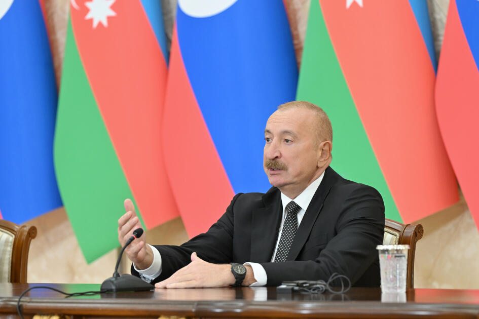 Prezident İlham Əliyev və Laos Prezidenti mətbuata bəyanatlarla çıxış ediblər