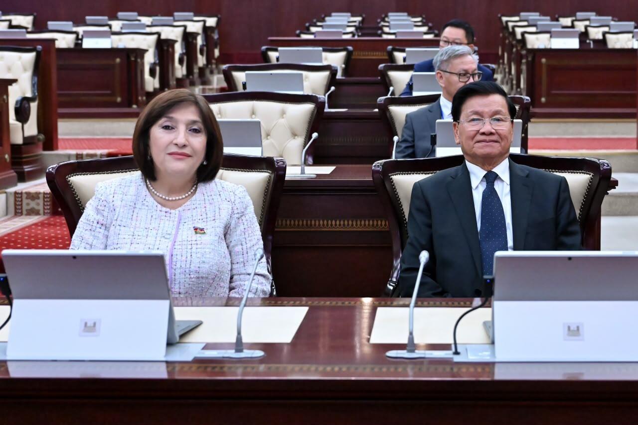 Sahibə Qafarova Laos Prezidenti ilə parlamentlərarası əlaqələri müzakirə edib