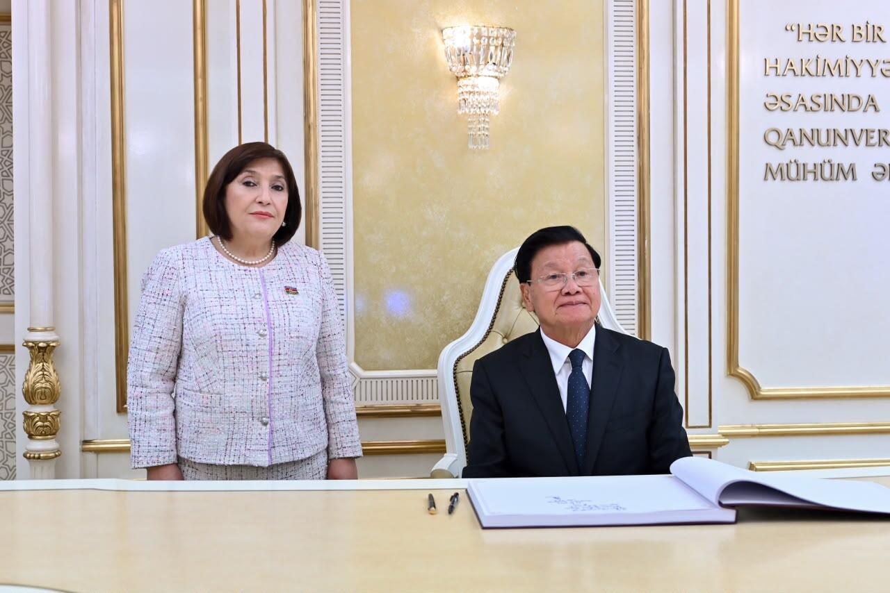 Sahibə Qafarova Laos Prezidenti ilə parlamentlərarası əlaqələri müzakirə edib