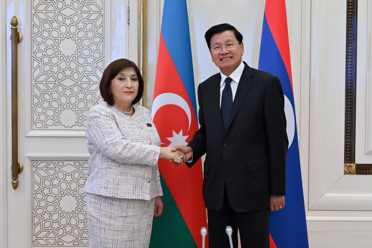 Sahibə Qafarova Laos Prezidenti ilə parlamentlərarası əlaqələri müzakirə edib